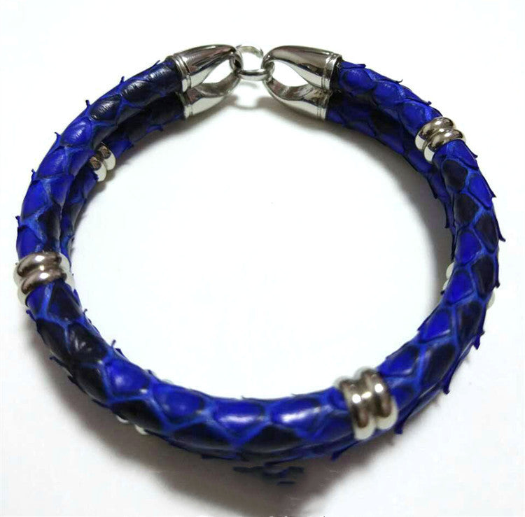 Handmade Snakeskin Bracelet Stainless Steel Jewelry