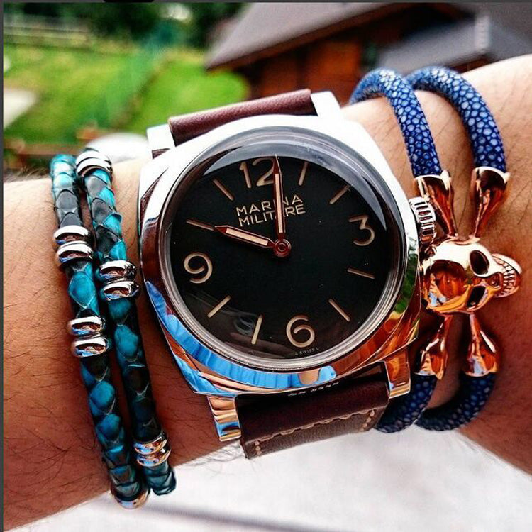 Handmade Snakeskin Bracelet Stainless Steel Jewelry